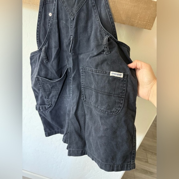 New Legends|Vintage overalls (shortalls) in solid black•••Cargo hipster style - Picture 7 of 14